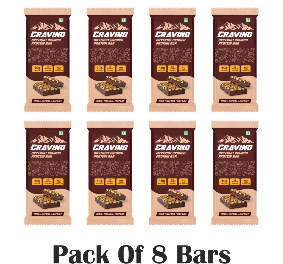 50g Dryfruit crunch protein bars pck of 8